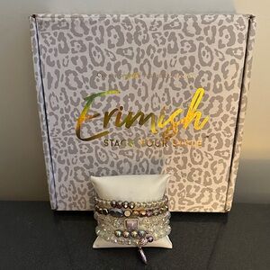 Erimish Purple/lavender/clear/grey bracelet stack